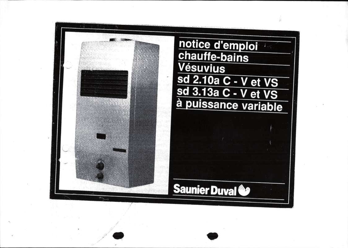 Notice SAUNIER DUVAL VESUVIUS chaudière Trouver une solution à un — free download